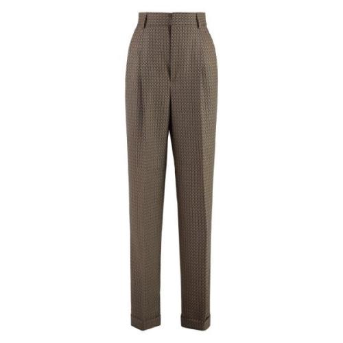 Wol Vredesmotief Jacquard Broek Moschino , Beige , Dames