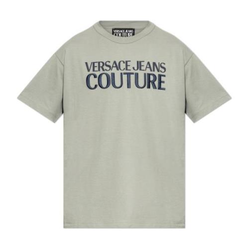 T-shirt met logo Versace Jeans Couture , Gray , Heren