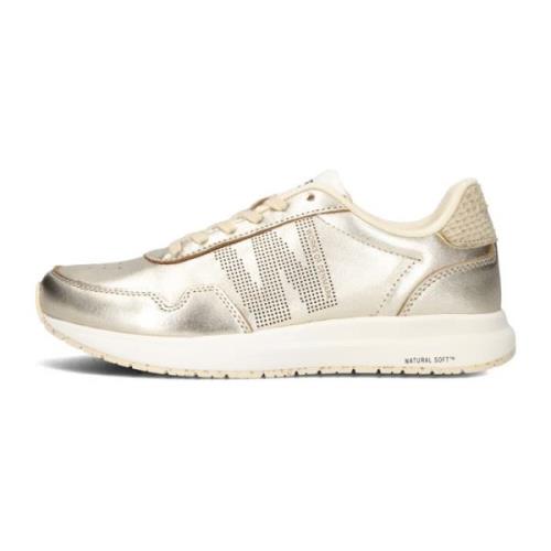 Nora Gouden Sneakers Gerecyclede Materialen Woden , Yellow , Dames