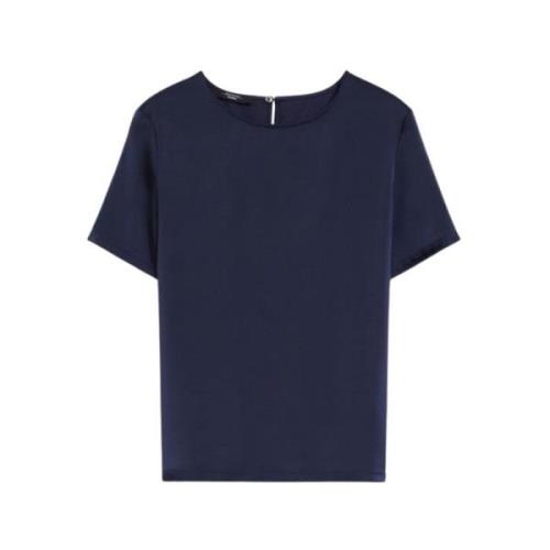 Satijnen en jersey blouse Max Mara Weekend , Blue , Dames