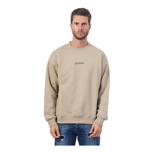 Basis Ronde hals Lange mouwen Sweatshirt Disclaimer , Beige , Heren