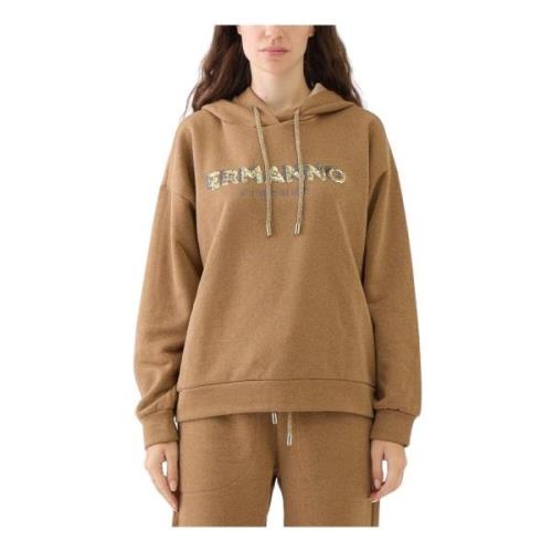 Paillet Logo Hoodie in Gianduia Ermanno Scervino , Brown , Dames