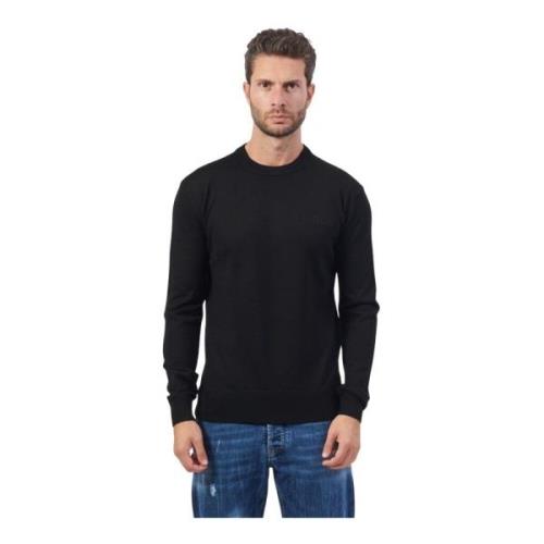 Zwarte Sweater Basic Lange Mouw Bikkembergs , Black , Heren