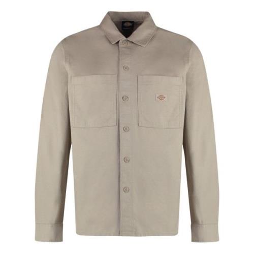 Katoenen overshirt met twee voorzakken Dickies , Beige , Heren