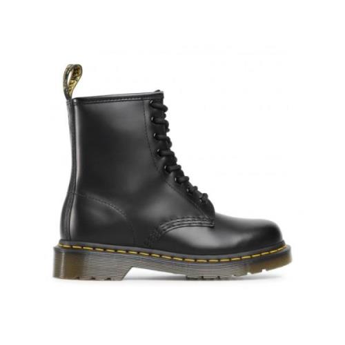 Zwarte gladleren veterschoenen Dr. Martens , Black , Dames