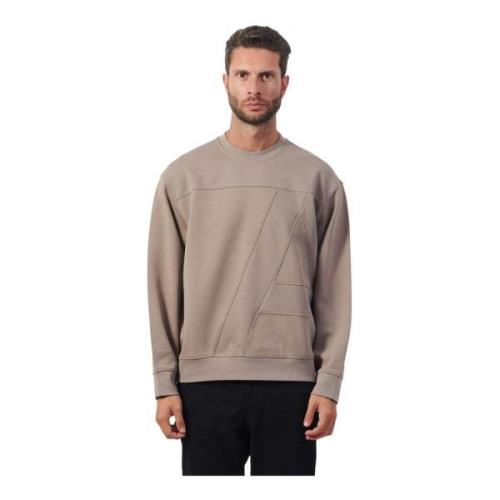 Beige Katoenen Crewneck Sweater Armani Exchange , Beige , Heren