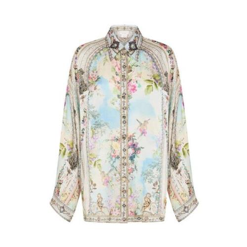 Wijde mouw zijden blouse - Alexandria Camilla , Multicolor , Dames