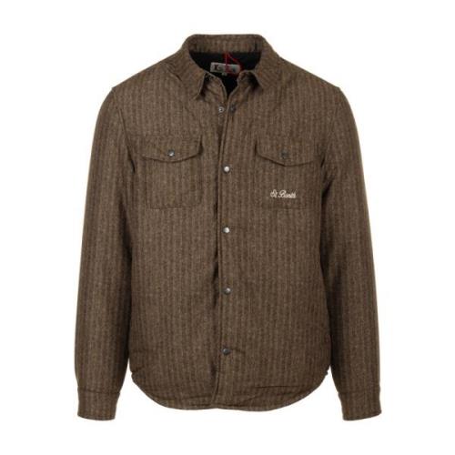 Bruine Dubbelzijdige Jas Shirt MC2 Saint Barth , Brown , Heren