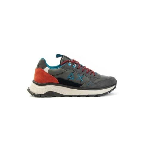 Fire and Camping Sneakers in Suède en Stof Sun68 , Multicolor , Heren