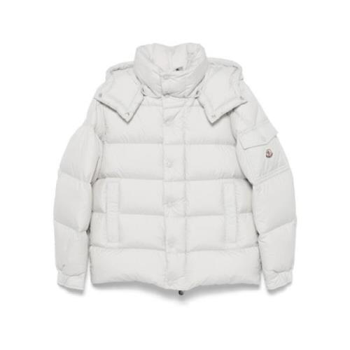 Grijze Pufferjas met Afneembare Capuchon Moncler , Gray , Dames