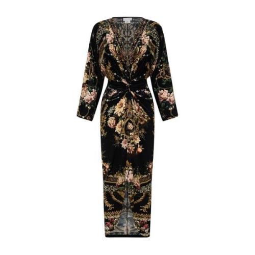 Weelderige Bloemen Twist Jurk Camilla , Black , Dames