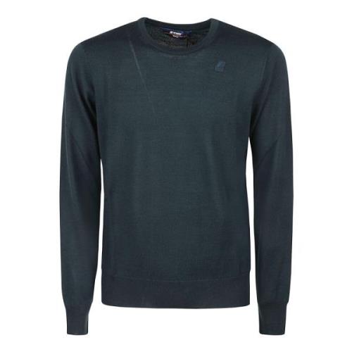 Groene Merino Sweater K-Way , Green , Heren