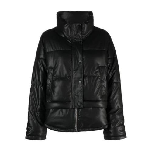 Down Jackets Dkny , Black , Dames