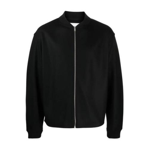 Zwarte Wol Melton Jassen Jil Sander , Black , Heren