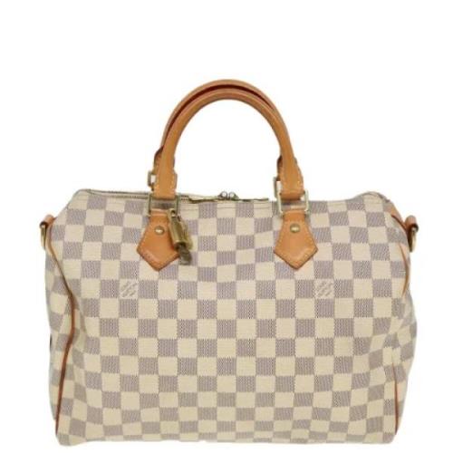 Pre-owned Canvas handbags Louis Vuitton Vintage , White , Dames