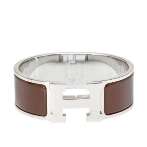 Pre-owned Fabric bracelets Hermès Vintage , Brown , Dames