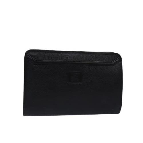 Pre-owned Leather clutches Burberry Vintage , Black , Dames