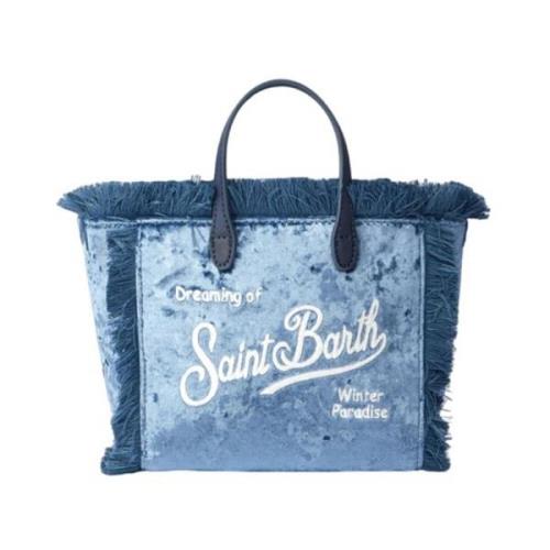 Mini Vanity Tassen met Franjes MC2 Saint Barth , Blue , Dames