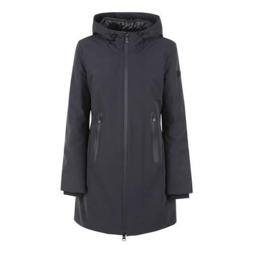 Zwarte Lange Soft Shell Jas Peuterey , Black , Dames