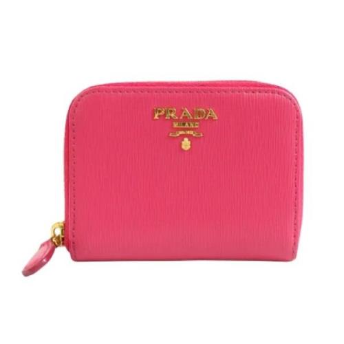 Pre-owned Leather wallets Prada Vintage , Pink , Dames