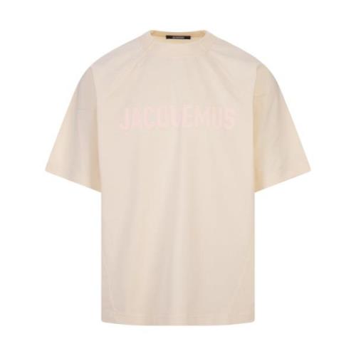 Casual Katoenen T-shirt Jacquemus , Beige , Heren