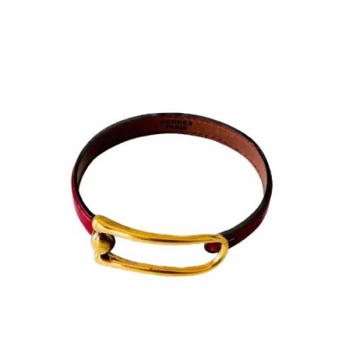 Pre-owned Leather bracelets Hermès Vintage , Red , Dames