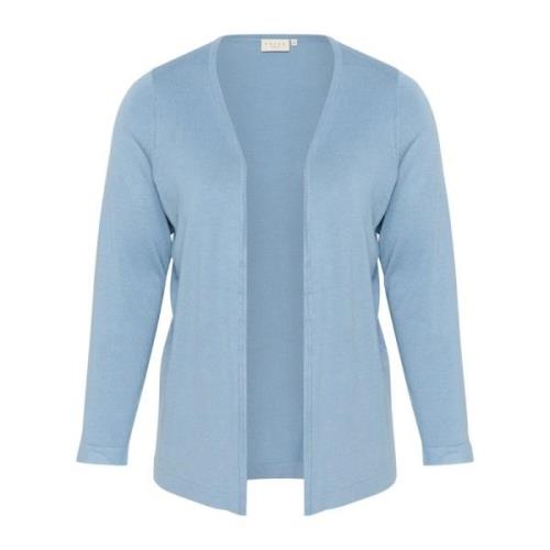 Open Front Cardigan Faded Denim Kaffe Curve , Blue , Dames