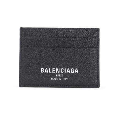 Zwarte Leren Portemonnee Stijlvol Accessoire Balenciaga , Black , Here...