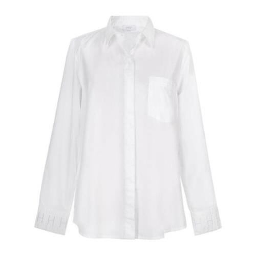 Klassieke Poplin Geweven Blouse Wit Hést , White , Dames