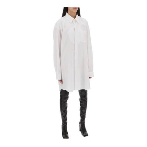 Katoenen Poplin Chemisier Jurk Maison Margiela , White , Dames