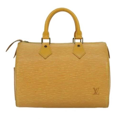 Pre-owned Leather handbags Louis Vuitton Vintage , Yellow , Dames