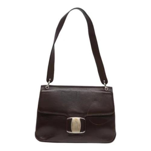 Pre-owned Leather shoulder-bags Salvatore Ferragamo Pre-owned , Brown ...