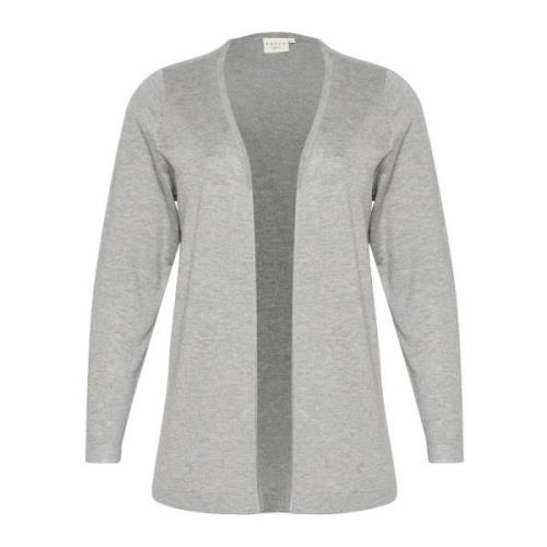 Grijze Melange Open Cardigan Kaffe Curve , Gray , Dames