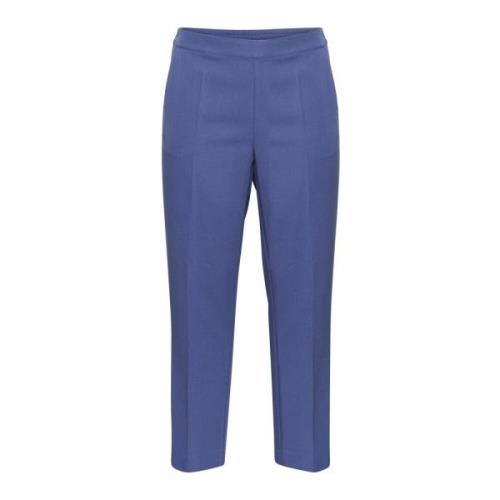 Blauw Indigo Straight-Leg Broek met Elastische Taille Kaffe Curve , Bl...