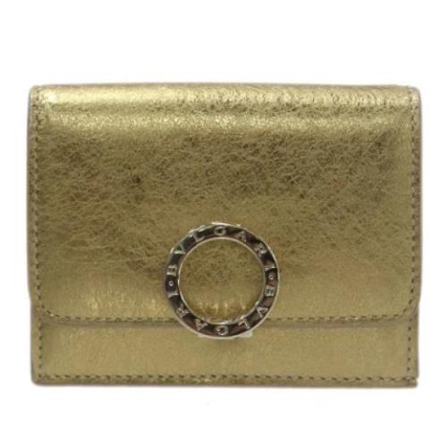 Pre-owned Leather wallets Bvlgari Vintage , Yellow , Dames