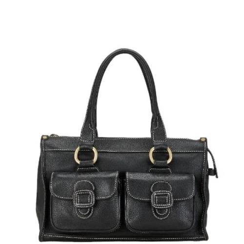 Pre-owned Leather totes Celine Vintage , Black , Dames