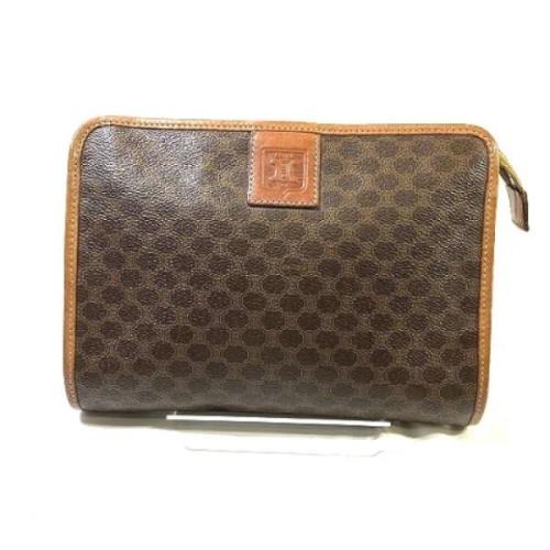 Pre-owned Leather clutches Celine Vintage , Brown , Dames