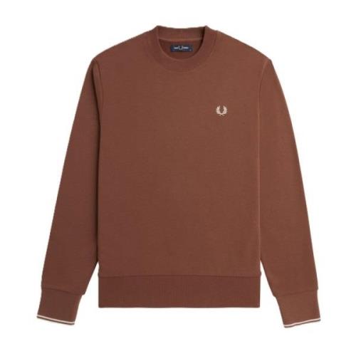 Bruine Crewneck Sweatshirt Fred Perry , Brown , Heren