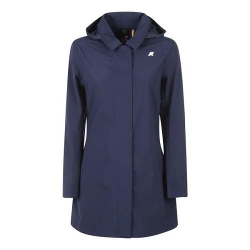 Blauwe Neopreen Hoodie Jas K-Way , Blue , Dames