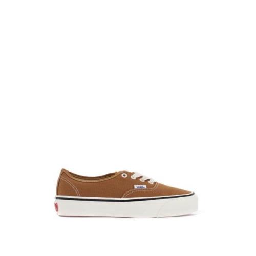 Canvas Sneaker met Contrasterende Stiksels Vans , Brown , Heren