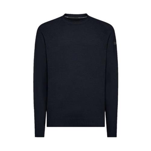 Velvet Round Knit Sweater Blauw Zwart RRD , Black , Heren