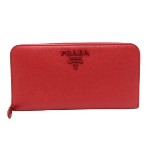 Pre-owned Leather wallets Prada Vintage , Red , Dames