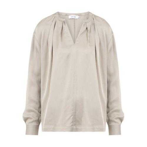 Lange Mouw Blouse Samantha Knit-ted , Gray , Dames