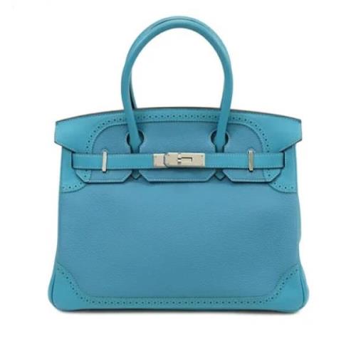 Pre-owned Leather handbags Hermès Vintage , Blue , Dames