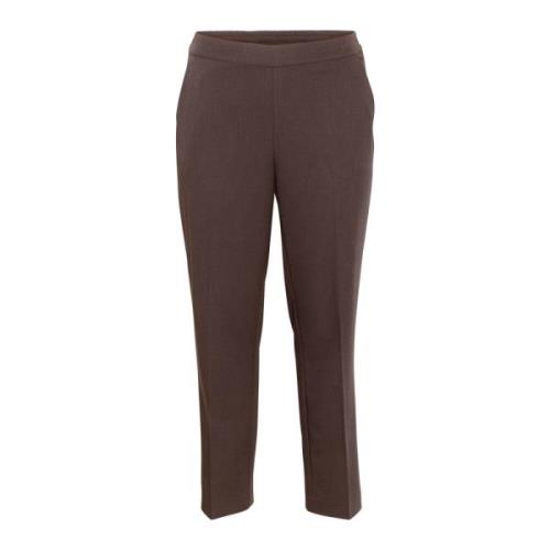 Java Straight-Leg Broek met Elastische Taille Kaffe Curve , Brown , Da...