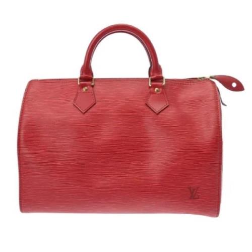 Pre-owned Leather handbags Louis Vuitton Vintage , Red , Dames