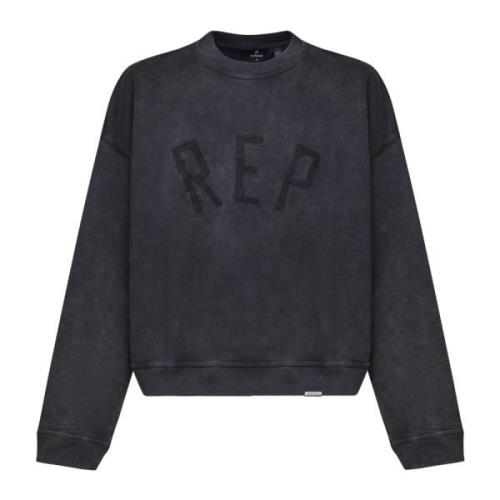 Vintage Zwarte Katoenen Sweatshirt Ronde Kraag Represent , Gray , Here...