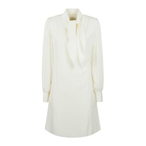 Wijdvallende Lavalliere Kraag Jurk Lanvin , White , Dames