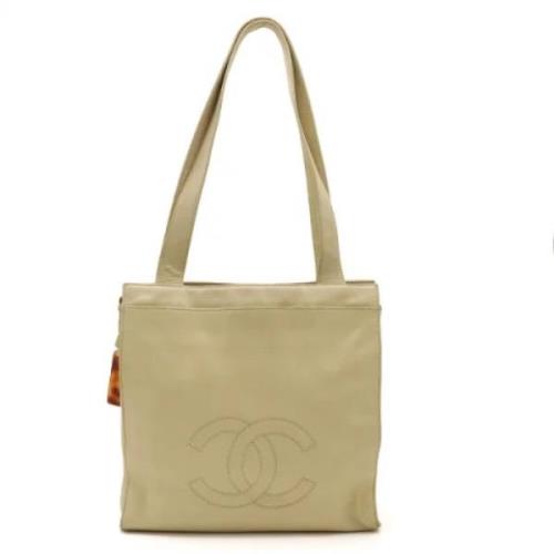 Pre-owned Leather totes Chanel Vintage , Beige , Dames