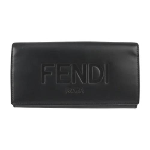 Pre-owned Leather wallets Fendi Vintage , Black , Dames